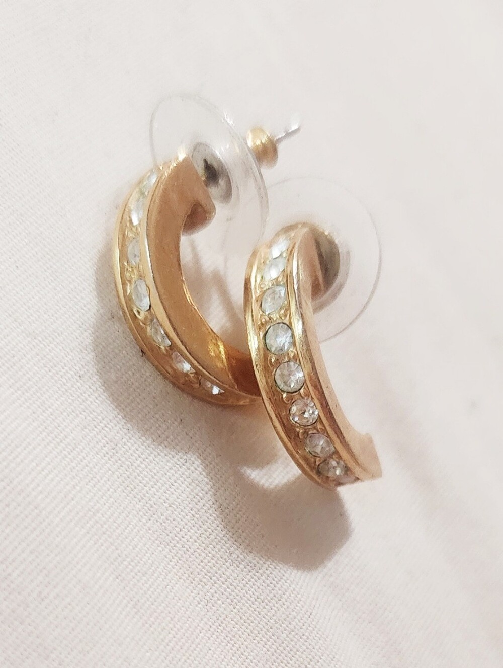 Signef Roman Gold Crystal Half Hoop Earrings for Women